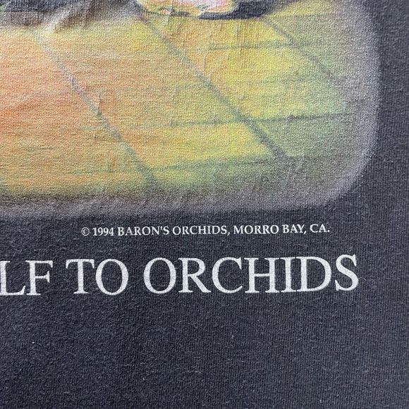 Vintage 90s Expose Yourself to Orchids Short Sleeve Shirt Bob McCoy Men’s L USA - Picture 4 of 7